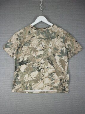 Brown Camo Realtree Cotton Tee Womens  Large